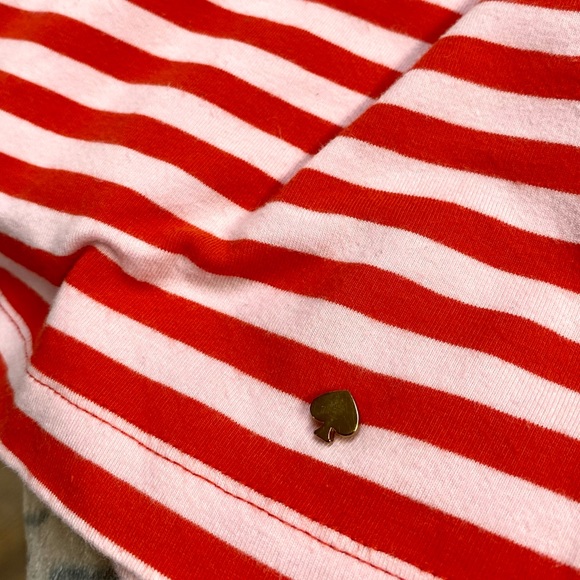 KATE SPADE Red & Pink Striped 3/4 Sleeve Tee - Picture 6 of 9